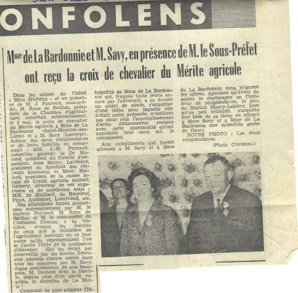 Article Sud-Ouest 1970 Marthe